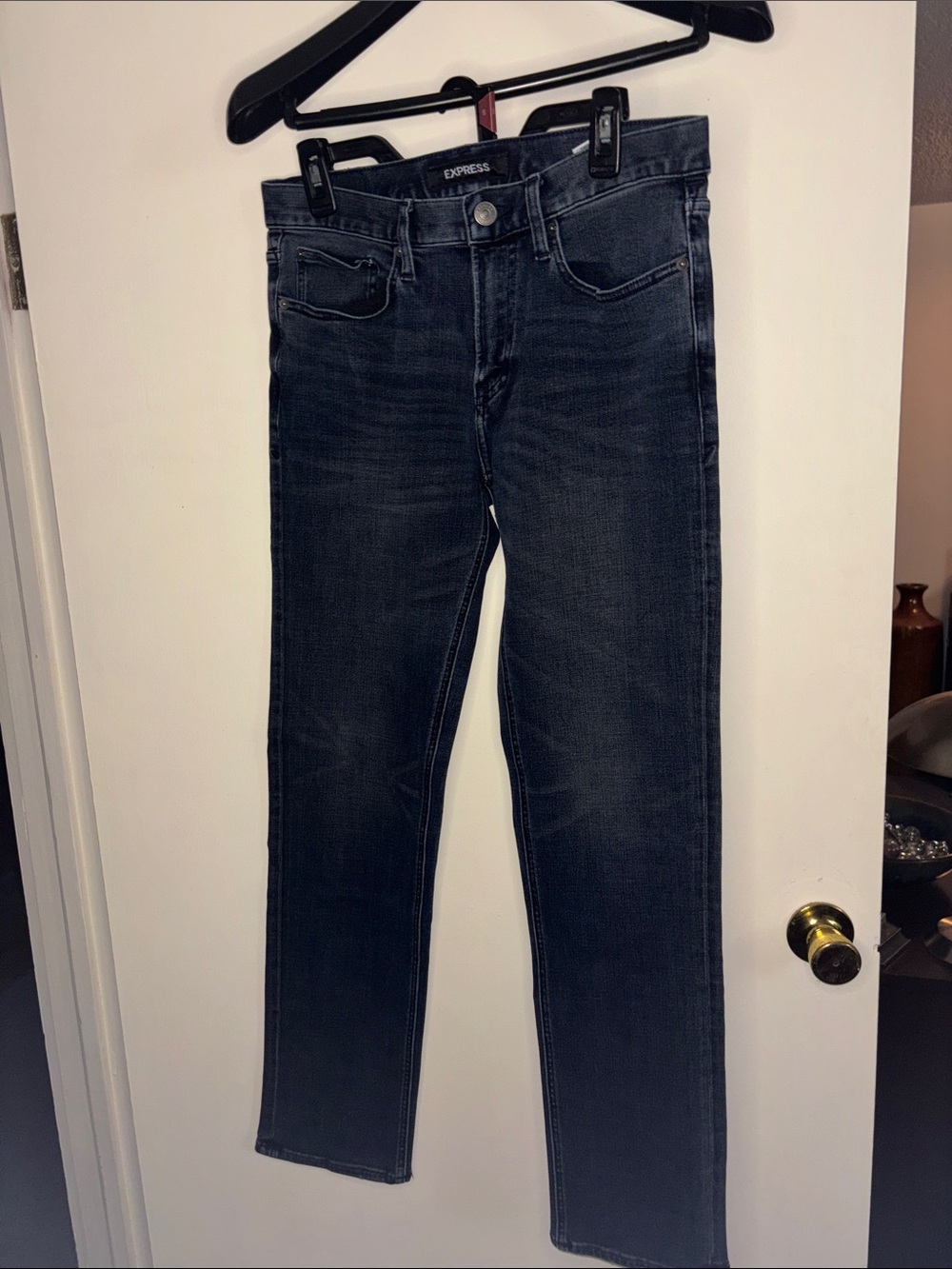 Express Men’s Black Slim-Straight Jeans